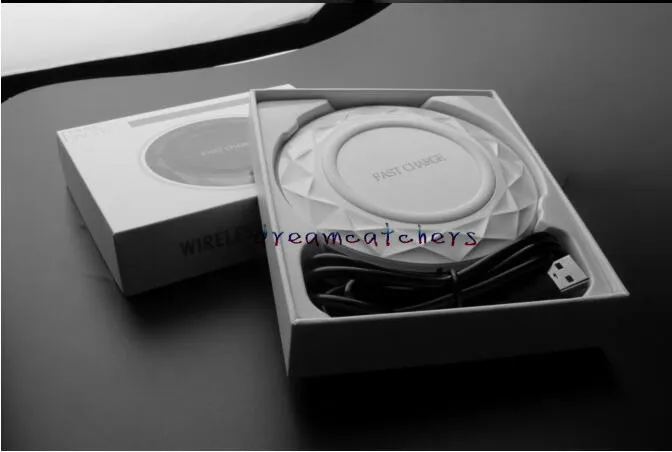 Diamond Wireless Fast Qi Ładowarka z LED Light Kabel USB do iPhone X 8 Plus Samsung S8 Plus Note 8 S7 S6