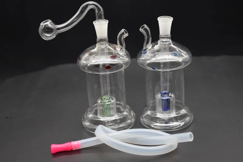 new mini travel bong blunt glass bong pocket bong 10mm thick pyrex mini oil rig hand water pipes for smoking with 10m oil burner and hose