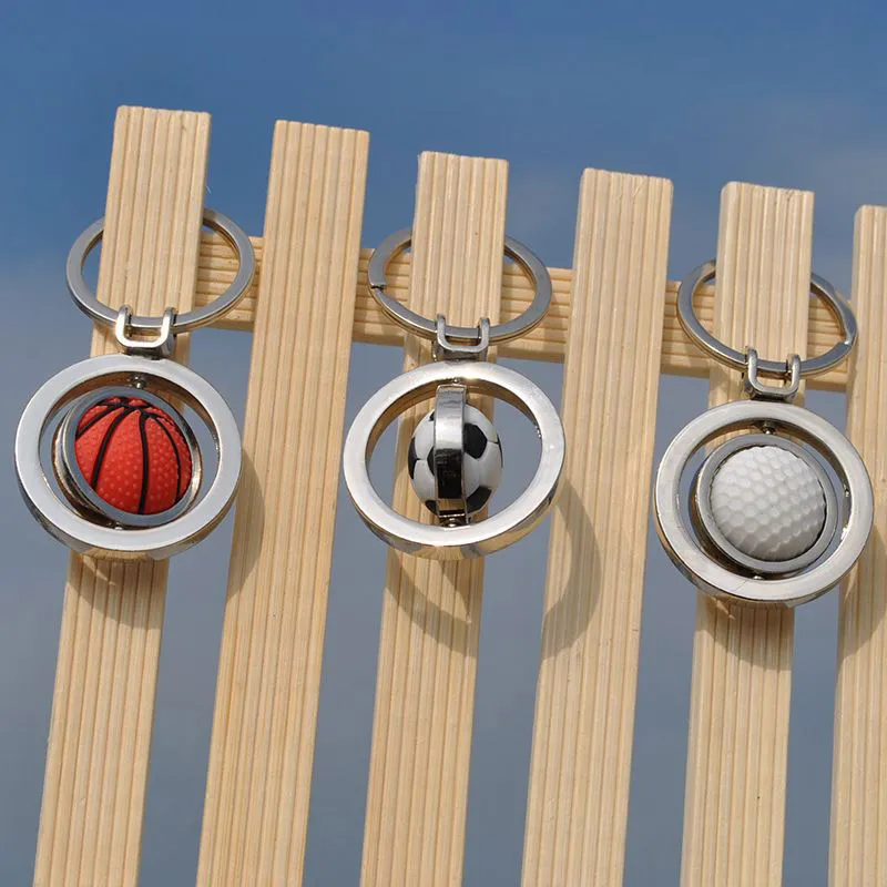 Nieuwe Wereldbeker Voetbal Sleutelhanger Creatieve Roterende Voetbal Basketbal Golf Sleutelhanger Hanger Geschenken Party Gunst WX9-289