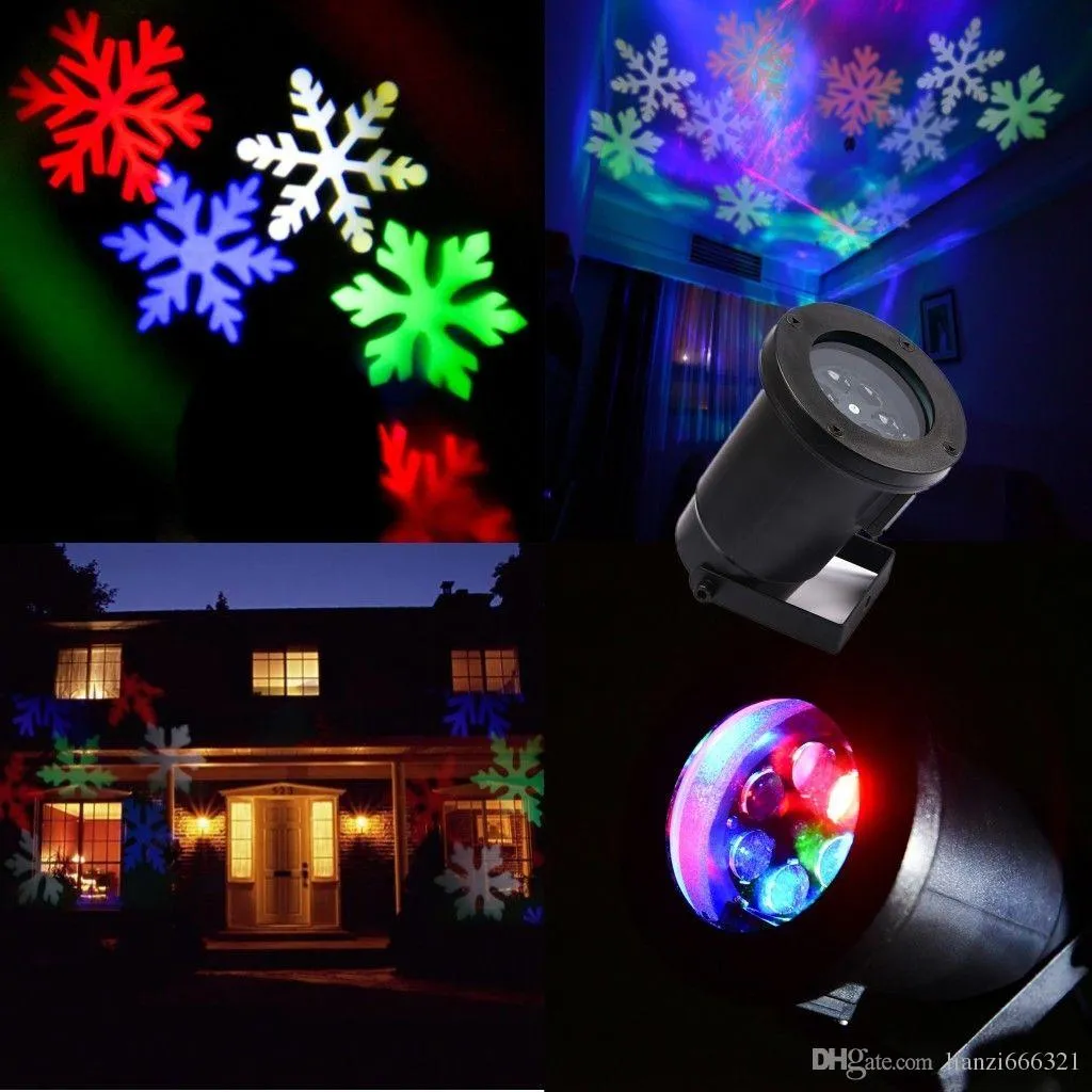 Het New Moving LED RGB Multicolour Snowflakes Wall Landscape Laser Projector Lamp Lamps White Snow Sparkling Landscape Projector Lights