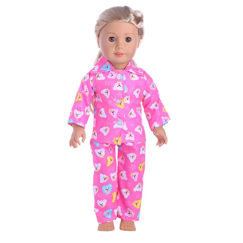 Beaucoup de styles pyjama fraise pour poupée fille américaine de 18 pouces pour cadeau de bébé, 43cm Baby Born zap, accessoires de poupée