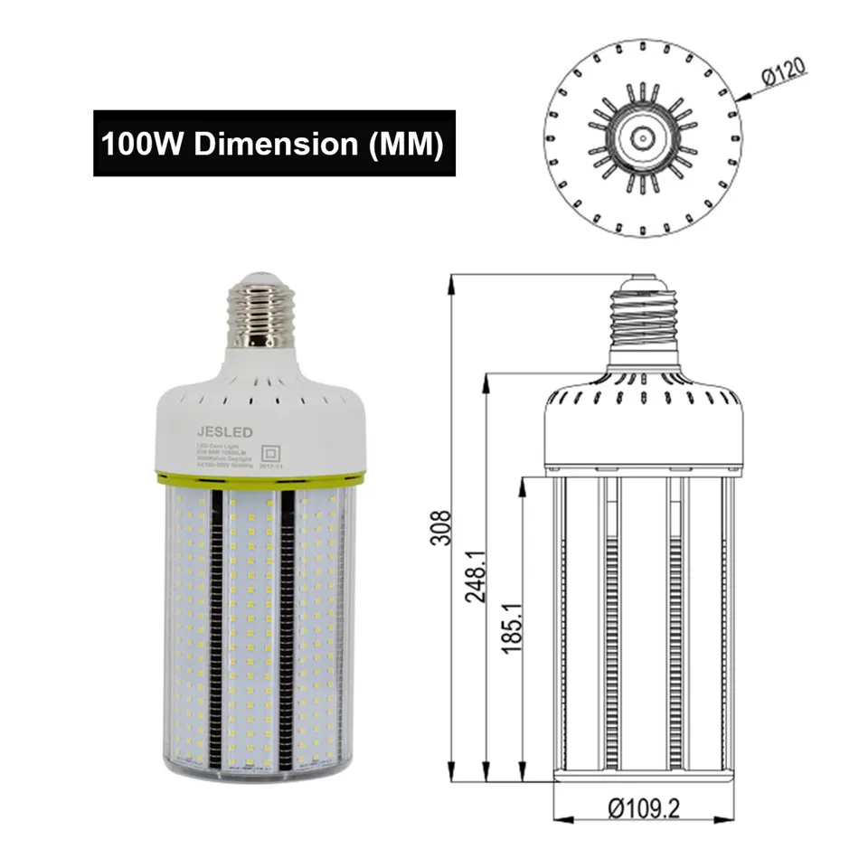 スーパーブライトLEDコーン電球E 39 E40 80W 100W 120W 150W LEDトウモロコシライト360角度SMD2835 LEDランプライトAC 100-300V