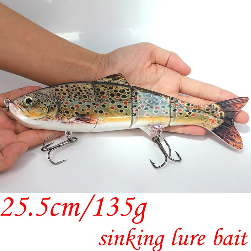 25cm 135g New Artificial Bait Big Fishing Lure 4 Segment Sinking Swimbait  Crankbait Hard Bait Slow Big Fish Hooks From Jersey168, $29.15