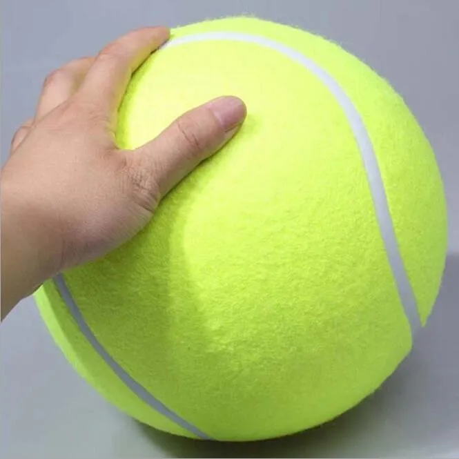 24 CM Grande Bola De Tênis Inflável Bola De Tênis Gigante Mastigar Brinquedo Assinatura Mega Jumbo Crianças Brinquedo Bola Ao Ar Livre bolas de treinamento do cão