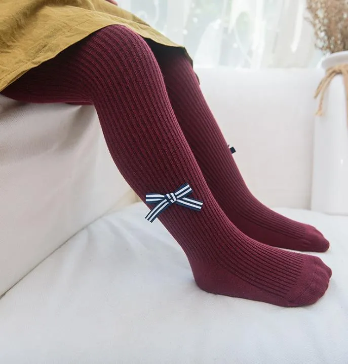 Collant Bowknot bambini Collant Pantaloni Calze Bambini Ragazze bambini Calzini da ballo Collant da balletto Collant Calze di cotone morbido Footies