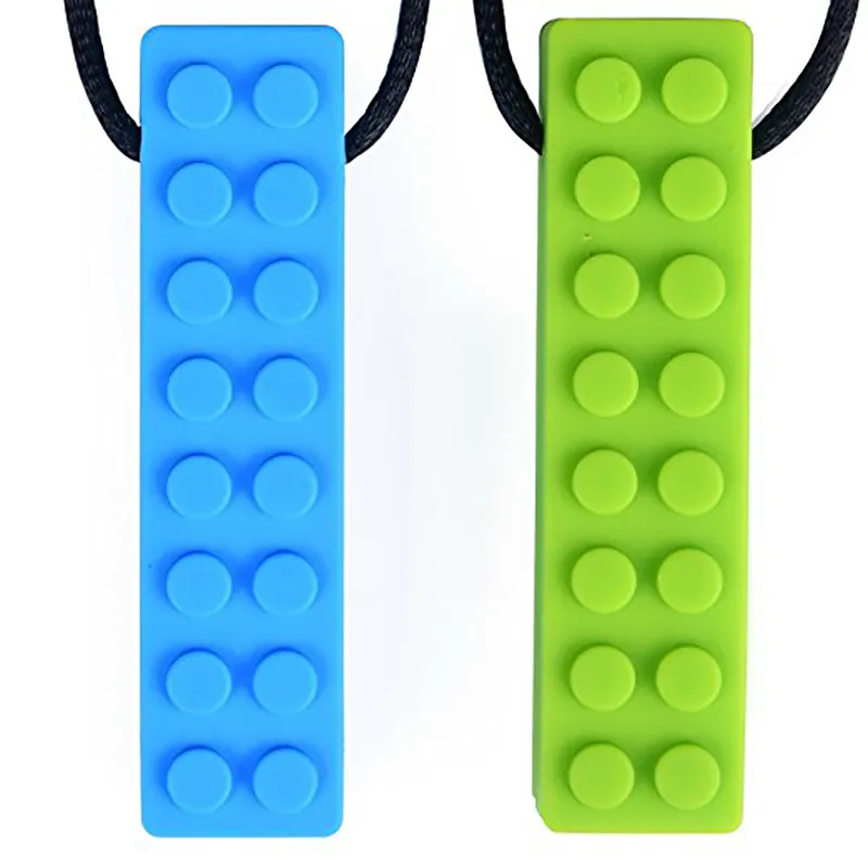 Silicone Brick mâcher Teether dentition de dentition Collier pendentif en briques Baby mâche mordant les soothers Chewlery Toys Toddlers Gifts8828129