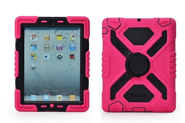 Pepkoo Spider Extreme Military Heavy Duty Waterproof Dust Shock Proof with stand Hang cover Case For iPad 2 3 4 for ipad air 1 2 p232k