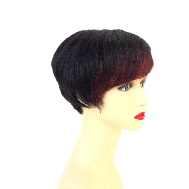 Ombre Short Bob Human Hair Wigs For Black Women Two Tone Brazilian Virgin Hair Short Machine Made Wigs