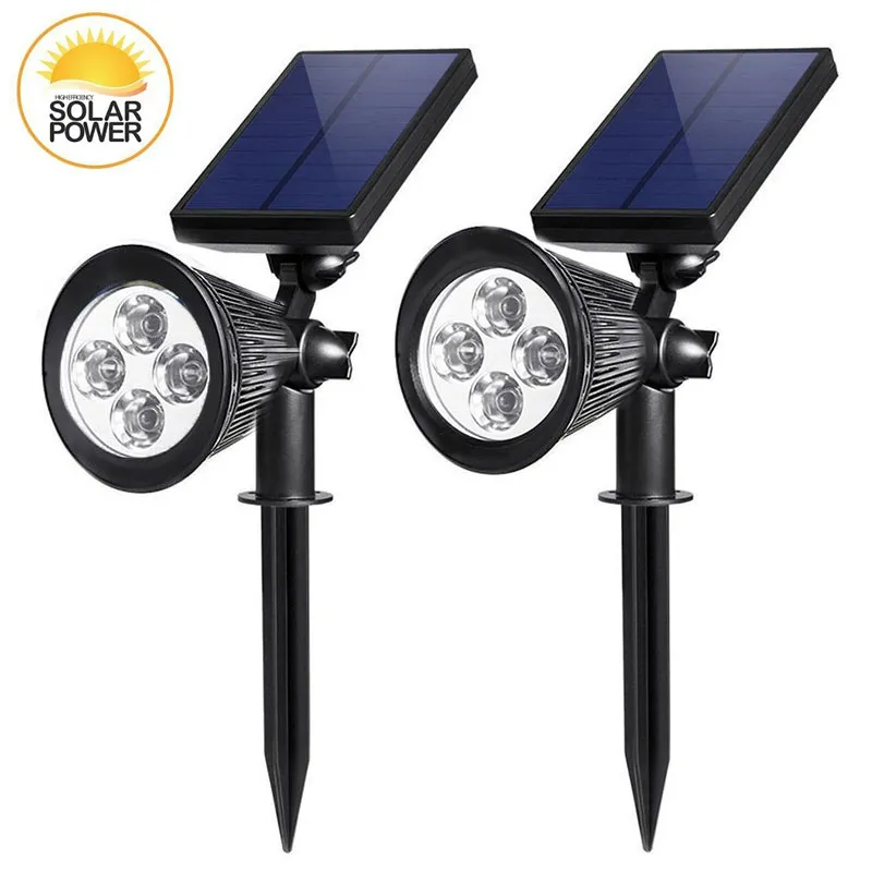 Lumière solaire jardin extérieur 4LED réglable blanc blanc chaud couleur étanche capteur marche/arrêt automatique pour voie