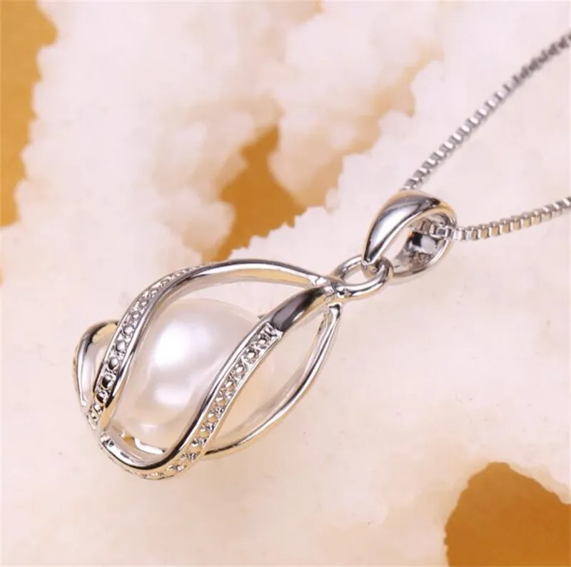 YHAMNI Luxury 100% Natural Pearl Pendant Necklace Fashion Style Exquisite Freshwater Pearl Silver Chain Necklace Pendant Y0925