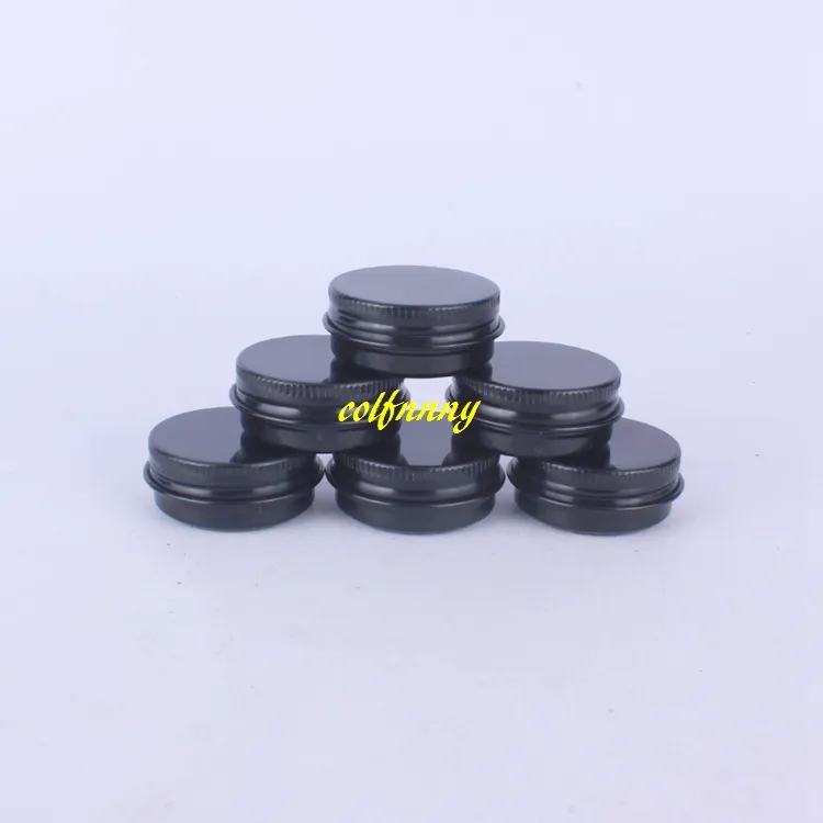 15g Empty Black Aluminum Jar 15ml Cream Pot Nail Art Makeup Lip Gloss Cosmetic Metal Tins Containers
