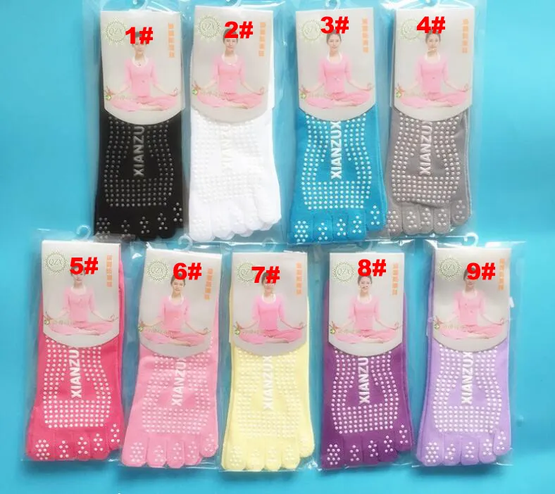 High Quality Colorful Yoga Socks 5 Toes Cotton Socks Exercise