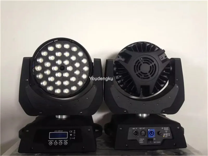 4st / parti med flygväska LED-disco-lampa RGBW LED Moving Head Wash 36x10 Watt Zoom Movinghead Washy Light