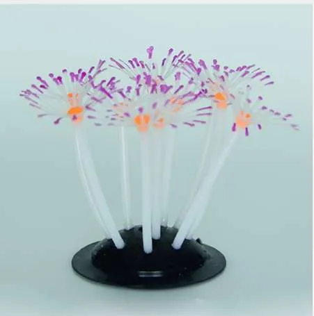 Green Silicone simulation Artificial aquarium Coral fish tank Decoration-feather With Sucker Ornament Water Landscape Decor