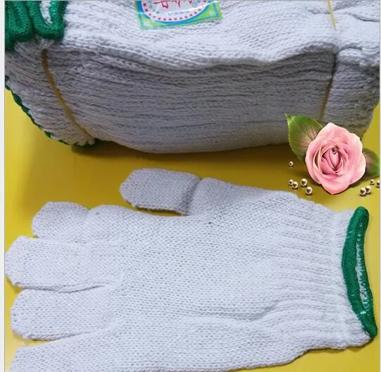 Großhandel weiße arbeit handschuhe winter warme handschuhe gestrickte baumwolle technikschutz matte 60 paare