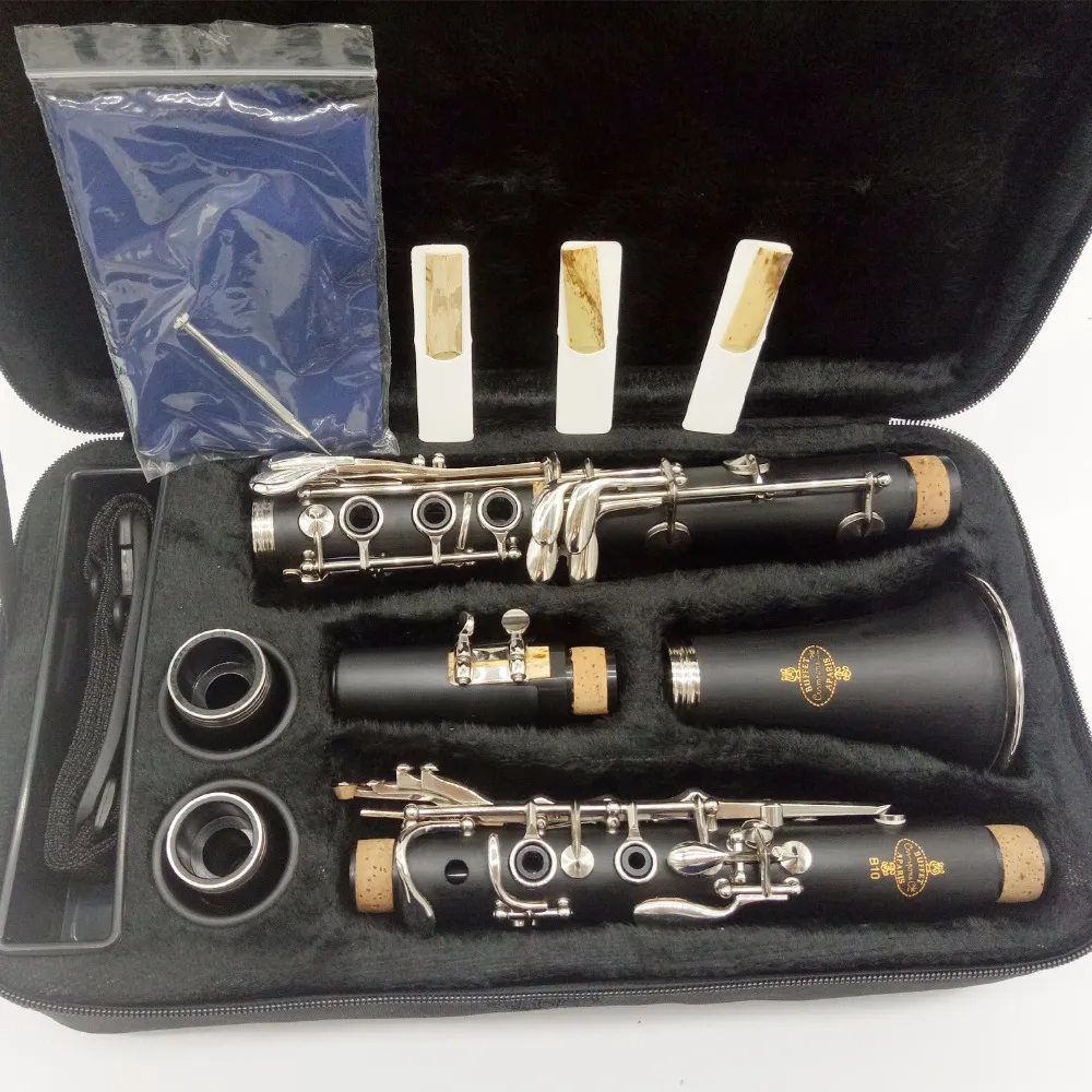 بوفيه جديد B10 BB Clarinet B Flat Tune 17 Key Bakelite Clarinet Professional Woodwind Instruments with Case Fumpiece6581530