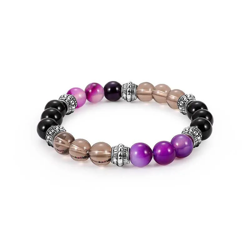 Bijoux à la mode transfert chance violet Bracelet Chakra perles de lave pierre volcanique 8mm perles de pierre naturelle Bracelets pour femme
