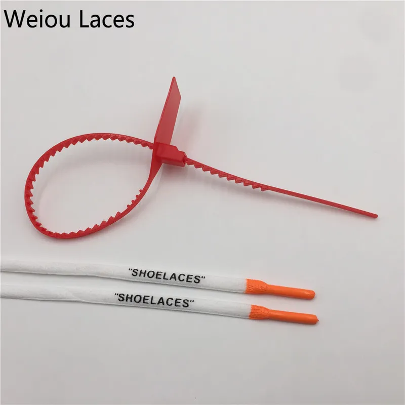 Weiou ovaal afdrukken "schoenveters" met multi gekleurde siliconen met rode zip stropdas in 80cm polyester touw schoenveters