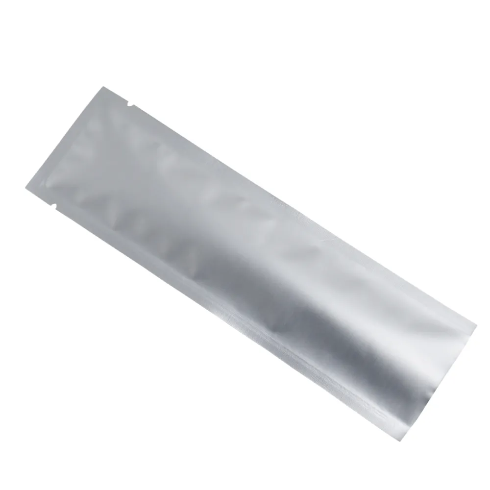 5 5 18cm sacos de pacote metálico claro fosco malotes seláveis por calor translúcido plástico folha de alumínio puro sacos superiores abertos 100pcs248f