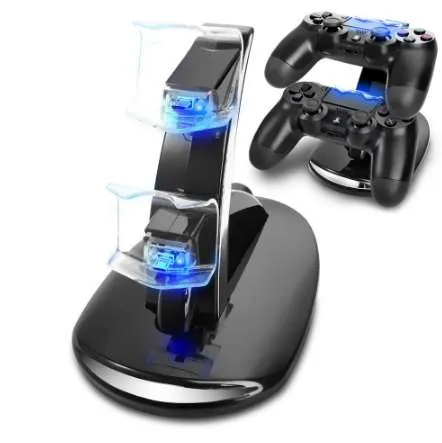 Sony PS4 PlayStation 4ゲームコントローラー充電ドックスタンドステーションコンソールゲームジョイスティックアクセサリーのデュアルLED USB充電器