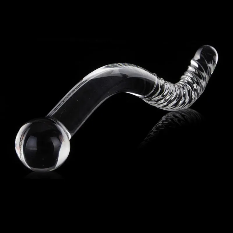 Big Long Double Bead Glass Sex Toys Crystal Dildo Fake Penis Anal Butt Plug Vagina Stimulator Female Gay Masturbation7154202