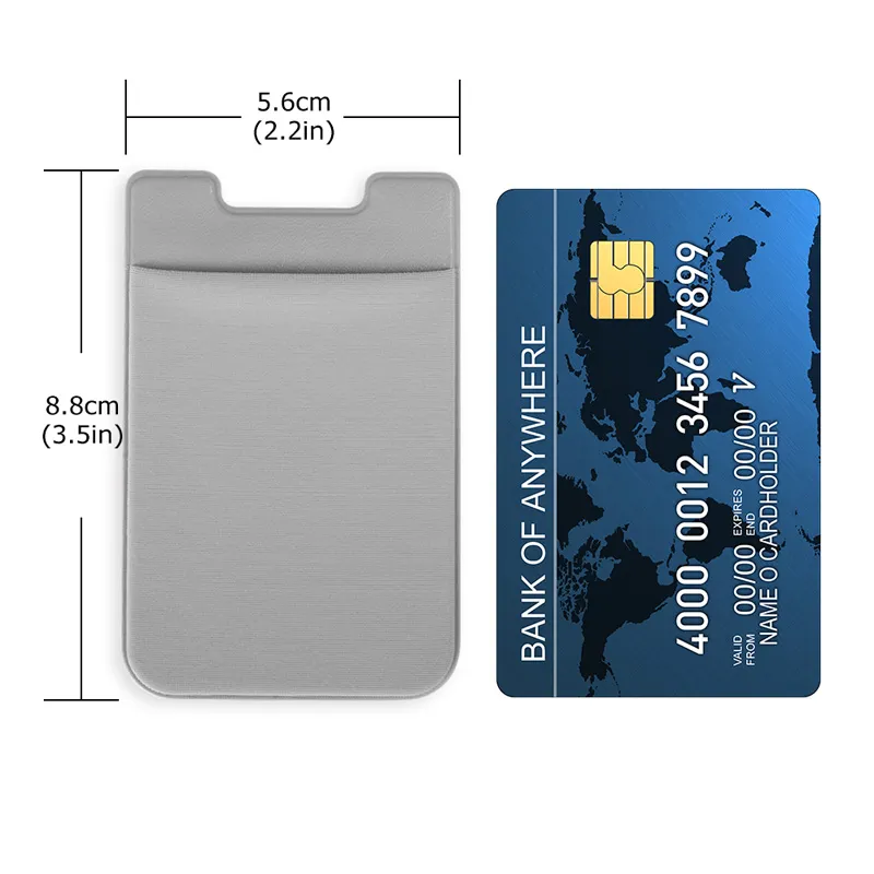 탄성 라이크라 카드 소지자 휴대 전화 지갑 케이스 스마트 폰용 울트라 슬림 셀프 접착 카드 신용 카드 지갑