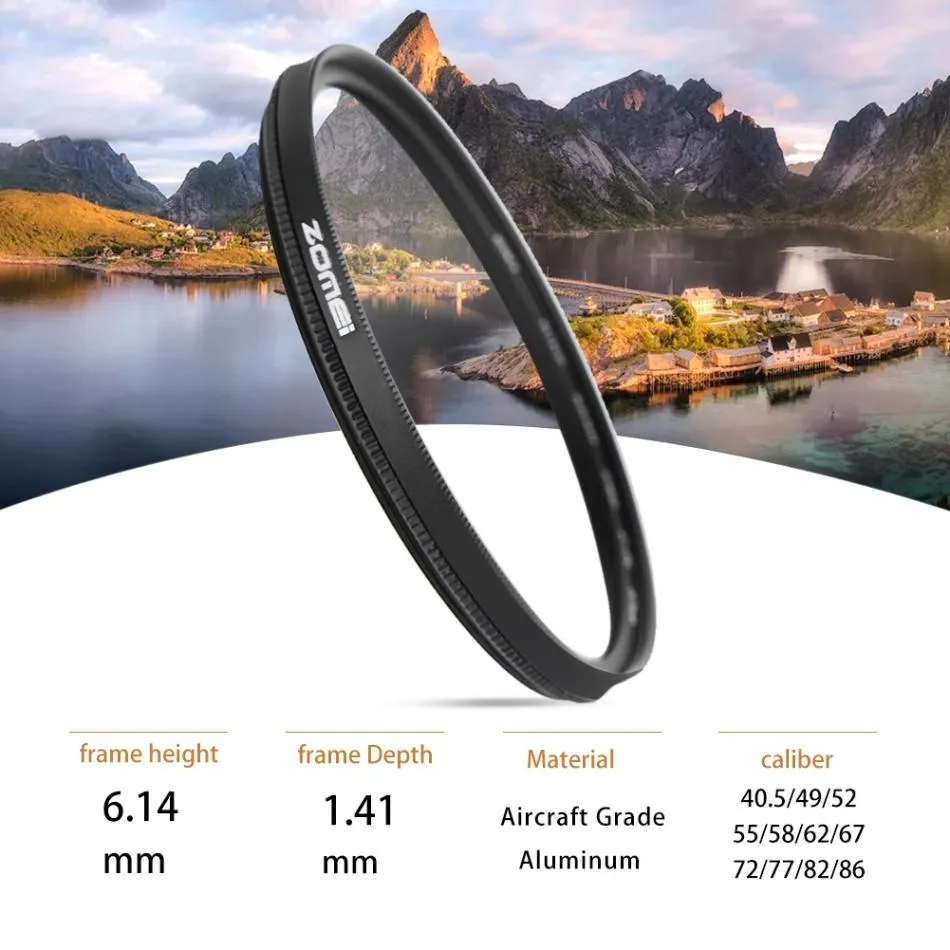 Freeshipping Utra-light CPL Circular Polarizer Polarizing Lens Filter for Camera 40.5mm,49mm,52mm,58mm,67mm,72mm,77mm, 82mm,86mm,55mm