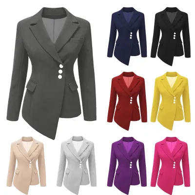 Kadın Ince Blazers Lady Iş Takım Elbise Resmi Coats Suits Ofis Hırka Düzensiz Casual Uzun Kollu Ceket kadın Giyim YFA308 Tops