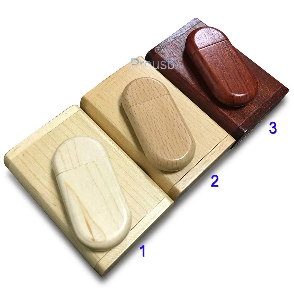 Bulk 2GB Clamshell Wooden Case USB Drive Best Promotion Gifts Memory Flash Pendrives True Storage