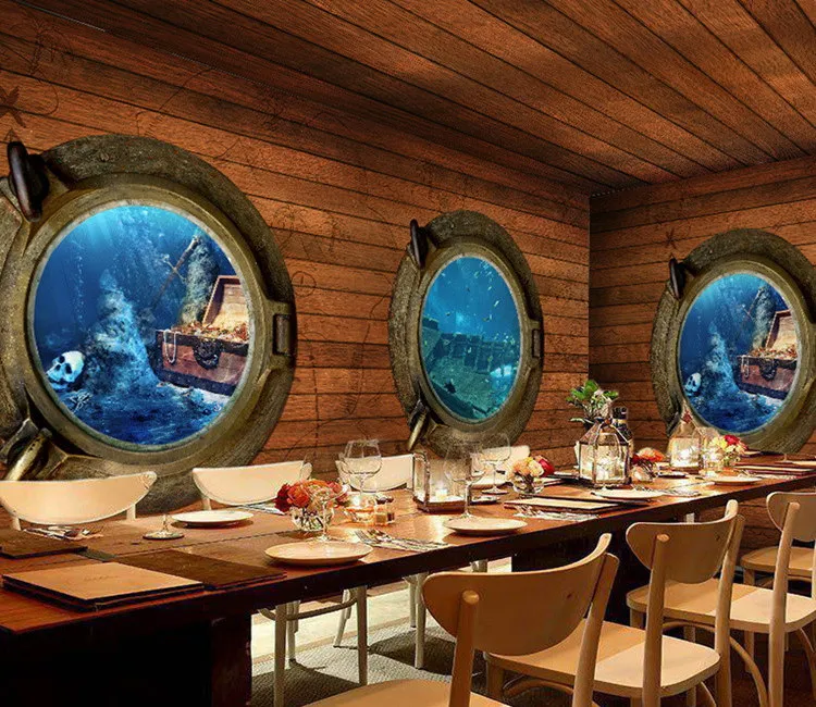 Mare Ocean Treasure Board Tavolo da parati Wallpaper 3d 3d Mural su larga scala Ktv Hotel Restaurant Theme Wallpaper