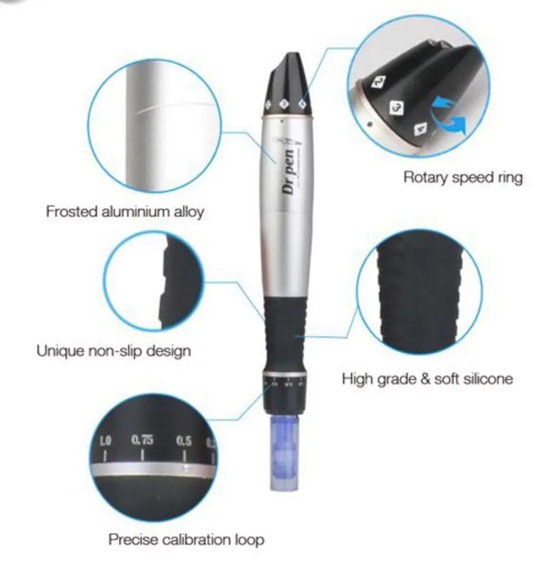 Electric Derma Dr Pen Stämpel Auto Microneedle Roller Skönhet Hudvård Föryngring Lyft Firming Wrinkle Removal MTS Facial Massage