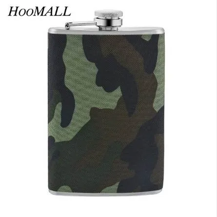 Hoomall 9OZ vino whisky Petaca botella de acero inoxidable soldado ejército militar al aire libre portátil Alcohol bebida licor frascos