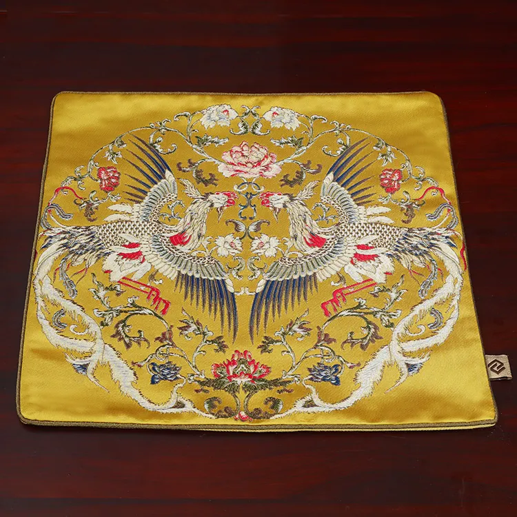 Дракон роскошные китайские шелковые ткани салфетки обеденный стол плита коврик чаша большой квадрат изолированный коврик защитный коврик размер 33x33cm