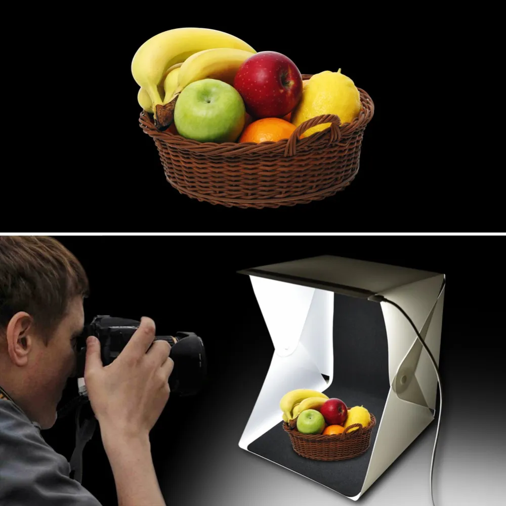 طي محمولة Lightbox Pography Studio Softbox LED مربع ناعم لليئة DSLR كاميرا PO الخلفية Drop4590168379112