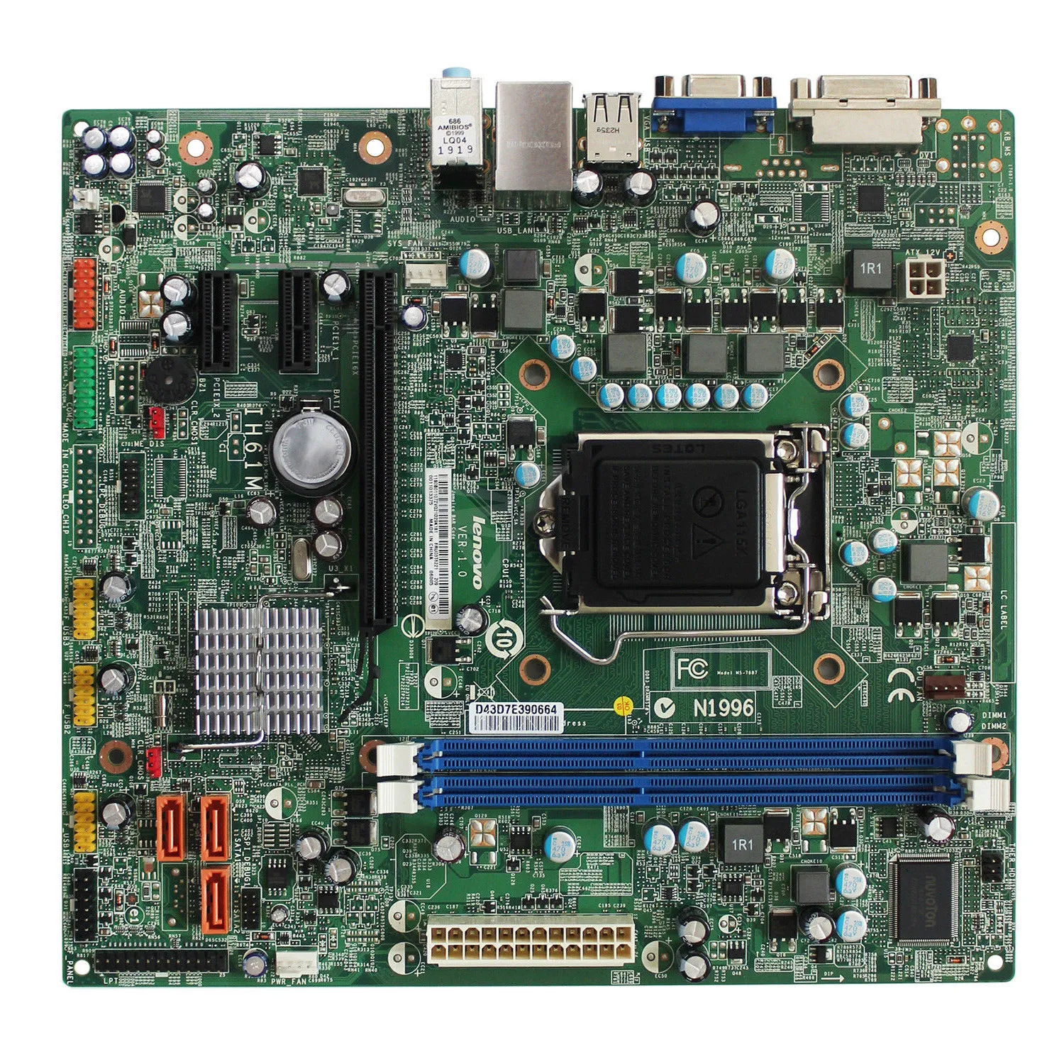 CHUANGYISU for original Edge72 motherboard,IH61M V4.2 FRU 03T8180,03T6677,H61,s1155,DDR3 work perfect!