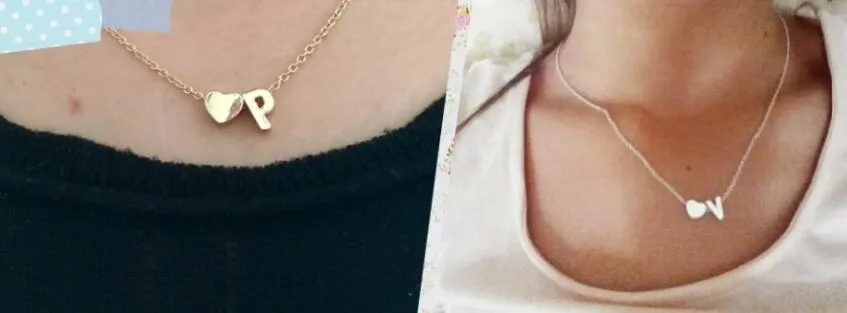 Mode minuscule coeur délicat collier Initial personnalisé lettre collier nom bijoux pour femmes accessoires petite amie cadeau
