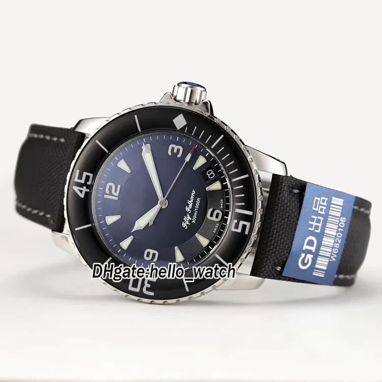 Goedkope nieuwe FIFTY FATHOMS 50 Fathoms 5015-1130-52 Japan Miyota 8215 automatische zwarte wijzerplaat herenhorloge lederen band sport hoge kwaliteit244j