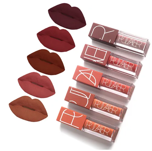 Groothandel hot langdurige fluwelen lippen tint vloeibare lippenstift matte schoonheid cosmetica sexy naakt pigment matte lip glanst tattoo make-up