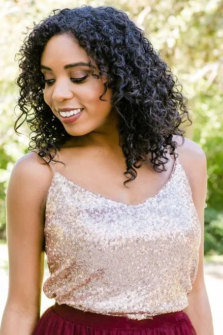 plus size rose gold sequin top