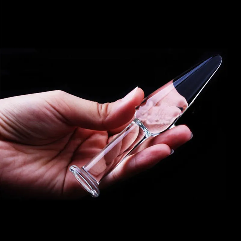 12x2.3 cm vetro pyrex butt plug anale dildo di cristallo giocattoli del sesso per le donne uomini gay adulto femmina maschio masturbazione prodotti S1026