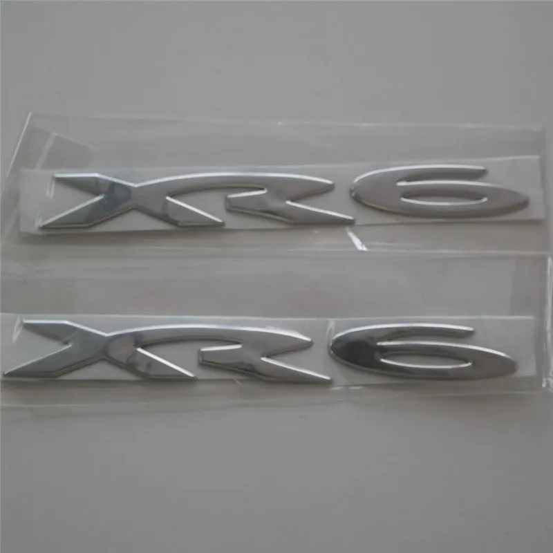 2 datorer Set Chrome Silver PVC XR6 CAR EMBLEM Badge Bakre Fender Sido Sticker Logo Accessorie för Falcon7542989