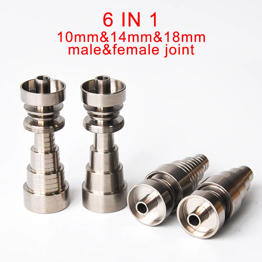 Universal Domeless 6IN1 Titanium Nails 10mm 14mm 18mm joint for male and female domeless nail