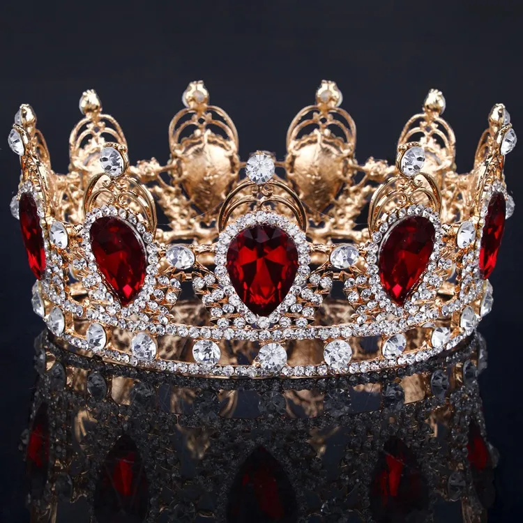 2019 Nouvelles Couronnes De Mariée Cristal Or Couleur Chic Royal Regal Strass Scintillants Diadèmes Quinceanera Pageant Diadèmes Vert Argent Noir