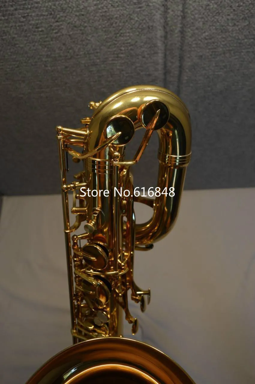 Jupiter JBS1000 Baritone saxofon Brass Body Gold Lacquer Surface Märke Instruments e Flat Sax med munstycke Canvas Case