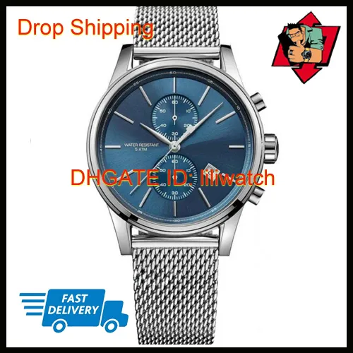 100% ORIGINAL JAPON MOUVEMENT DROP NOUVEAU HB1513440 HB1513441 MENS BLUE JET CHRONOGRAPH WATCH193x