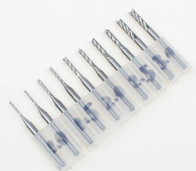 1.0mm,1.5mm,2.0mm,2.5mm,3mm Mini PCB Carbide Tools,CNC Cutting Bits,Milling Cutters Kit for Engraving Milling Machine