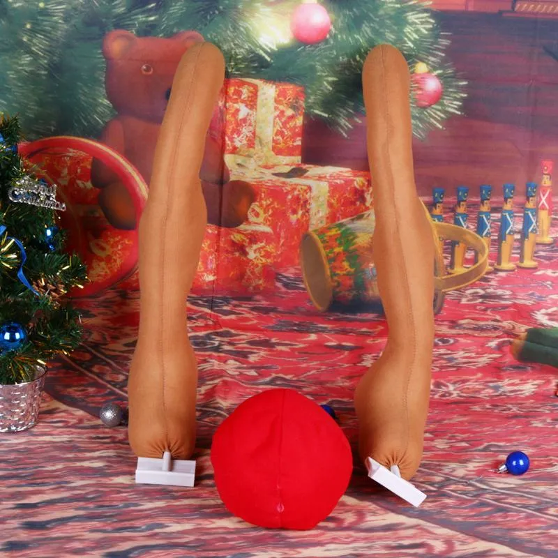 3st Set Christmas Reindeer Antlers bildräkt bilbild kostymdekor gevir röda näsa xmas set juldekorationer för home269470829
