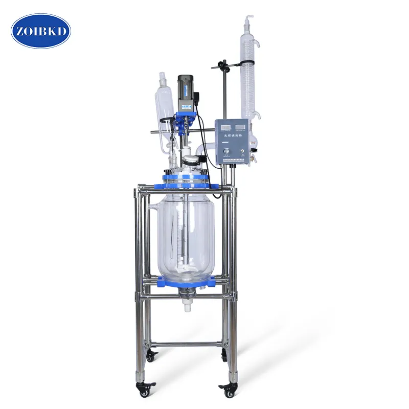 ZOIBKD 20L Double Glass Reactor Supplies Used In The Laboratory For Cycle Heating Or Cooling Reactions