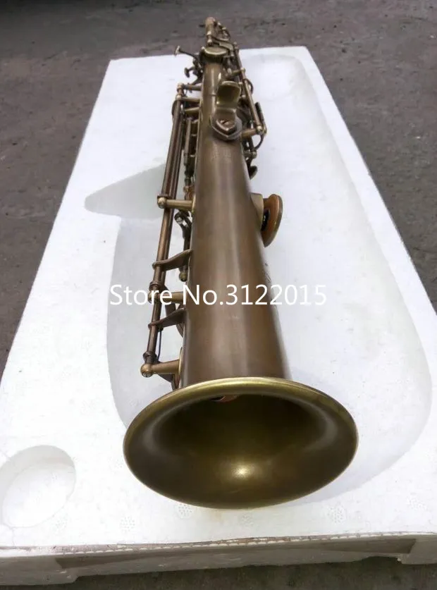 MARGEWATE Saxophone Soprano B Plat Tube En Laiton Instruments De Musique En Cuivre Antique Marque Sax Avec Étui Et Embouchure