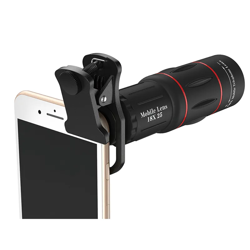 Universal 18x Telescope Megming Zoom Mobile Monoculars Telepo Camera Lens مع مشبك ترايبود لـ iPhone لـ Samsung Xiaomi218L